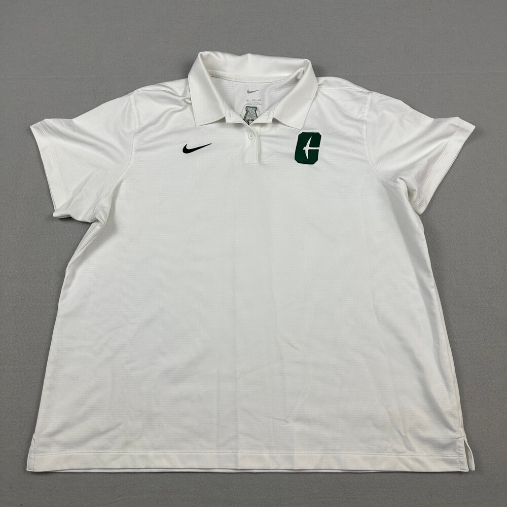 Charlotte 49ers Shirt Women 2XL White Nike Polo NCAA Basketball Swoosh XXL